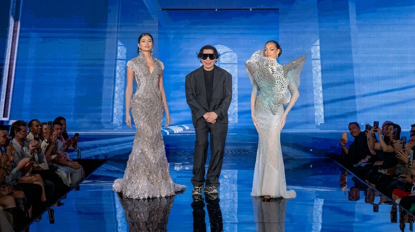 Spring Scale Words Michael Cinco turns NYFW runway into a study in couture scale and light